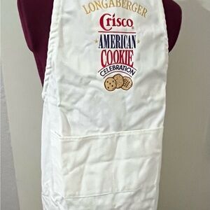 Longaberger Crisco Apron White Unisex with stain on neck strap please see pic